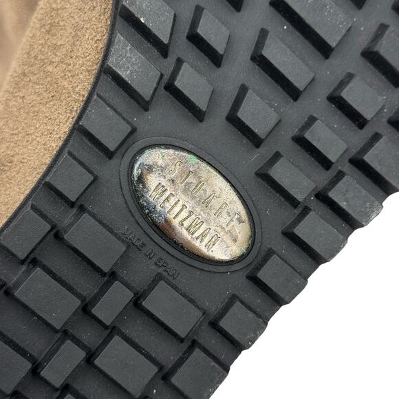 Stuart Weitzman Hidden Wedge Boot SZ 11.5 N Women's Brown Fur Lined Suede Rugged - Picture 13 of 13